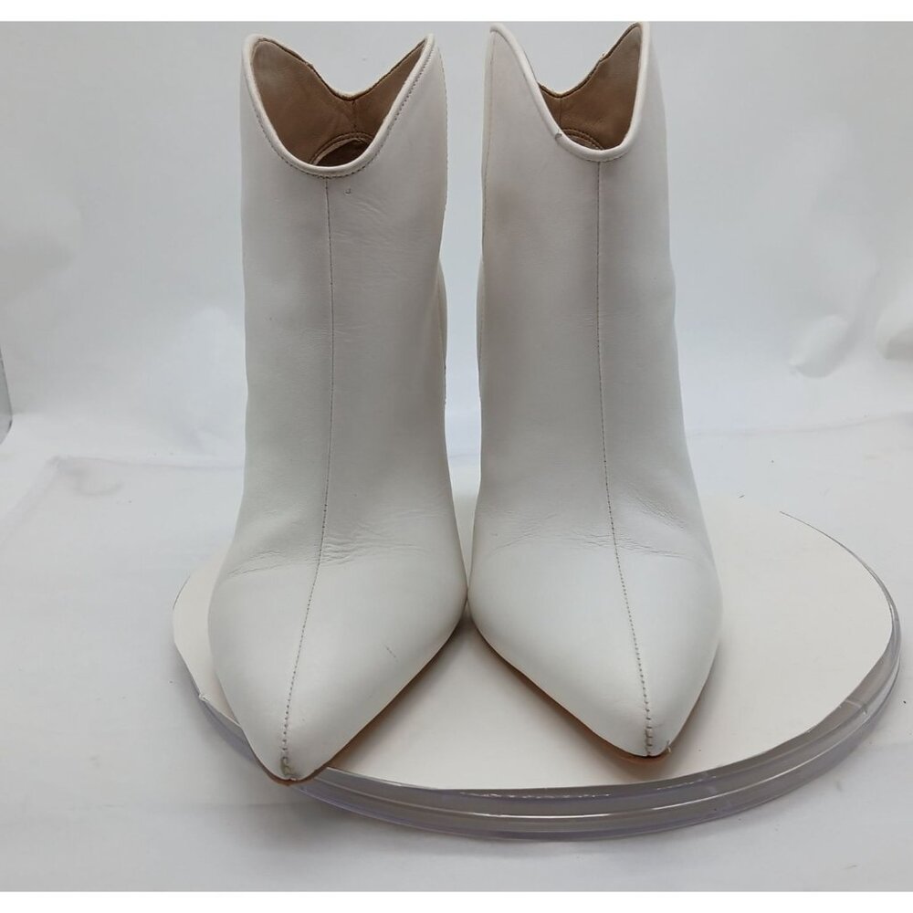 Marc Fisher Masina White Pointed Toe High Heel Ankle Boots Bootie Size 6.5 Shoes - Picture 2 of 12
